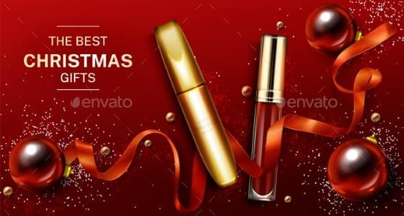 Mascara and Lip Gloss Christmas Cosmetics Gifts