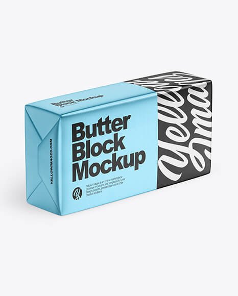 Matte Metallic Butter Block Mockup