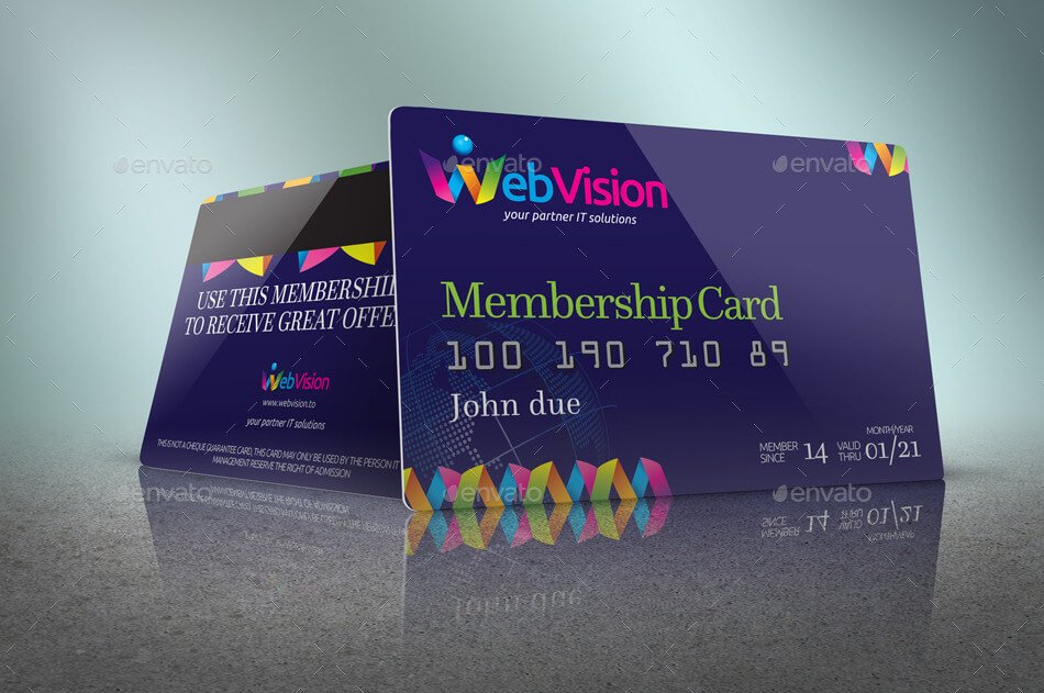 Membership Card Credit Card Mock Up