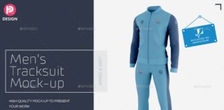 Men’s Tracksuit Baseball Collar Mockup