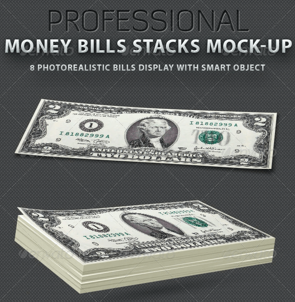 Money Bills stacks Mock-up