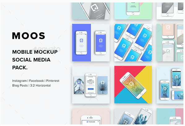 Moos - Mobile Mock-Up Social Media Pack