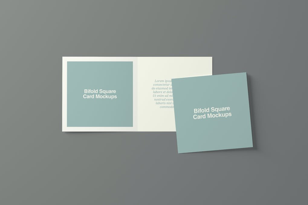 Multipurpose Bifold Square Card Mockups