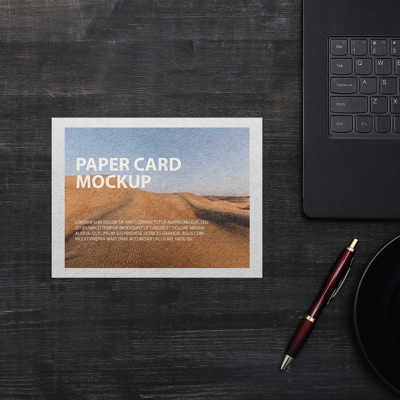 Free Paper Card Mockup PSD Template