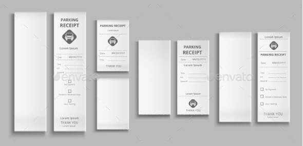 Parking Receipts 3d Vector Templates Paper Check