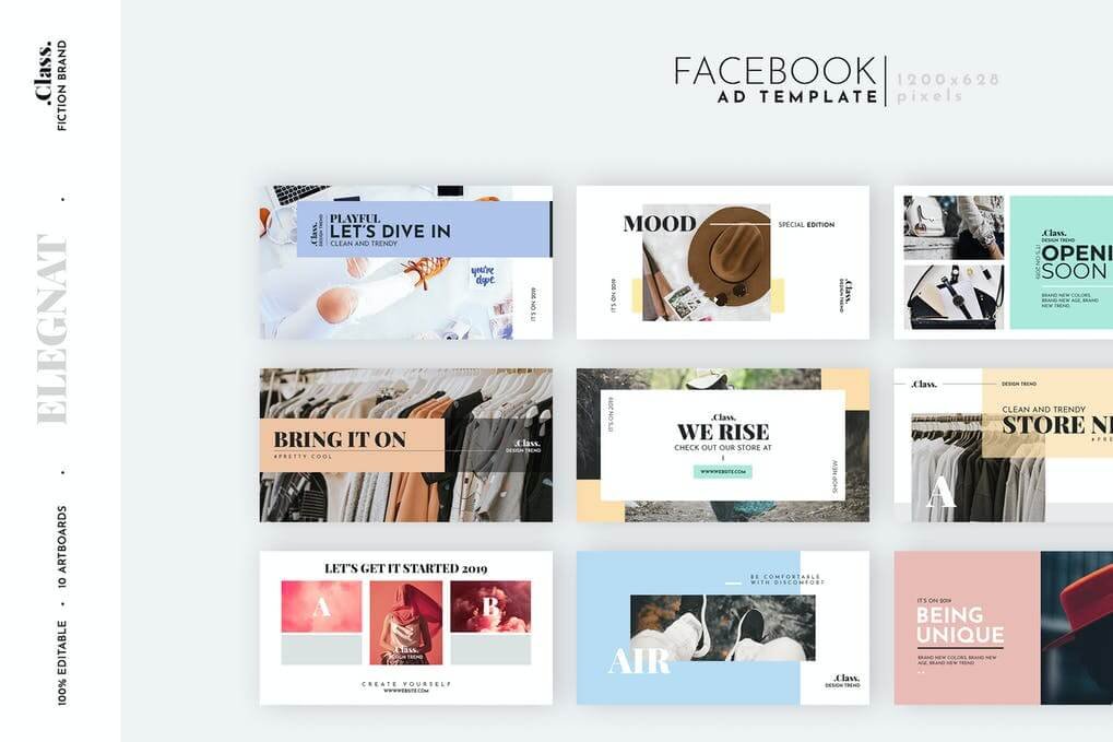 Pastel Fashion Facebook Ad Template