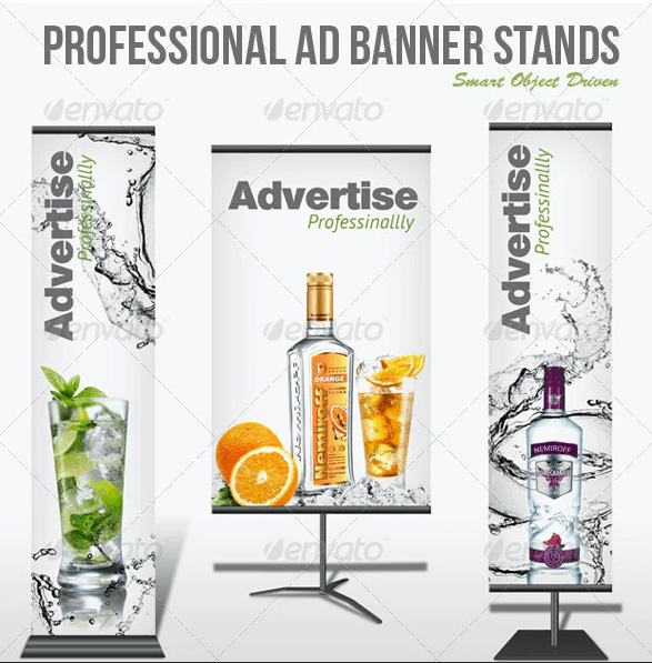 Professional Ad Banner Stand Mockup