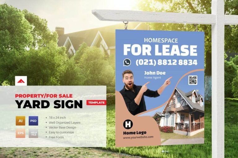 21+ Best Yard Sign Mockup PSD Template For Marketing