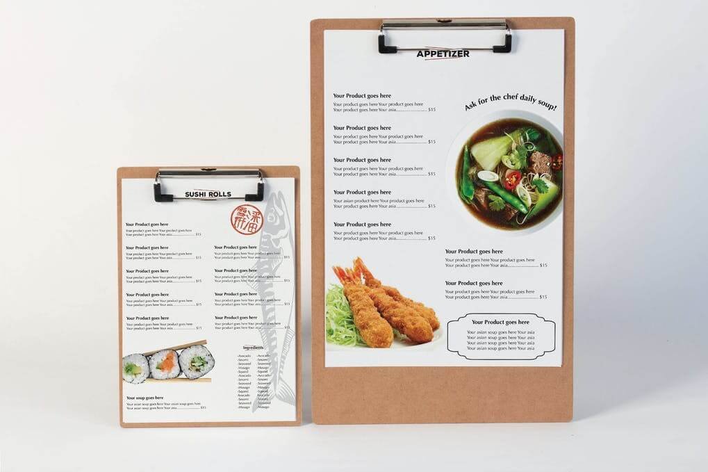 Restaurant Menu Mock Up