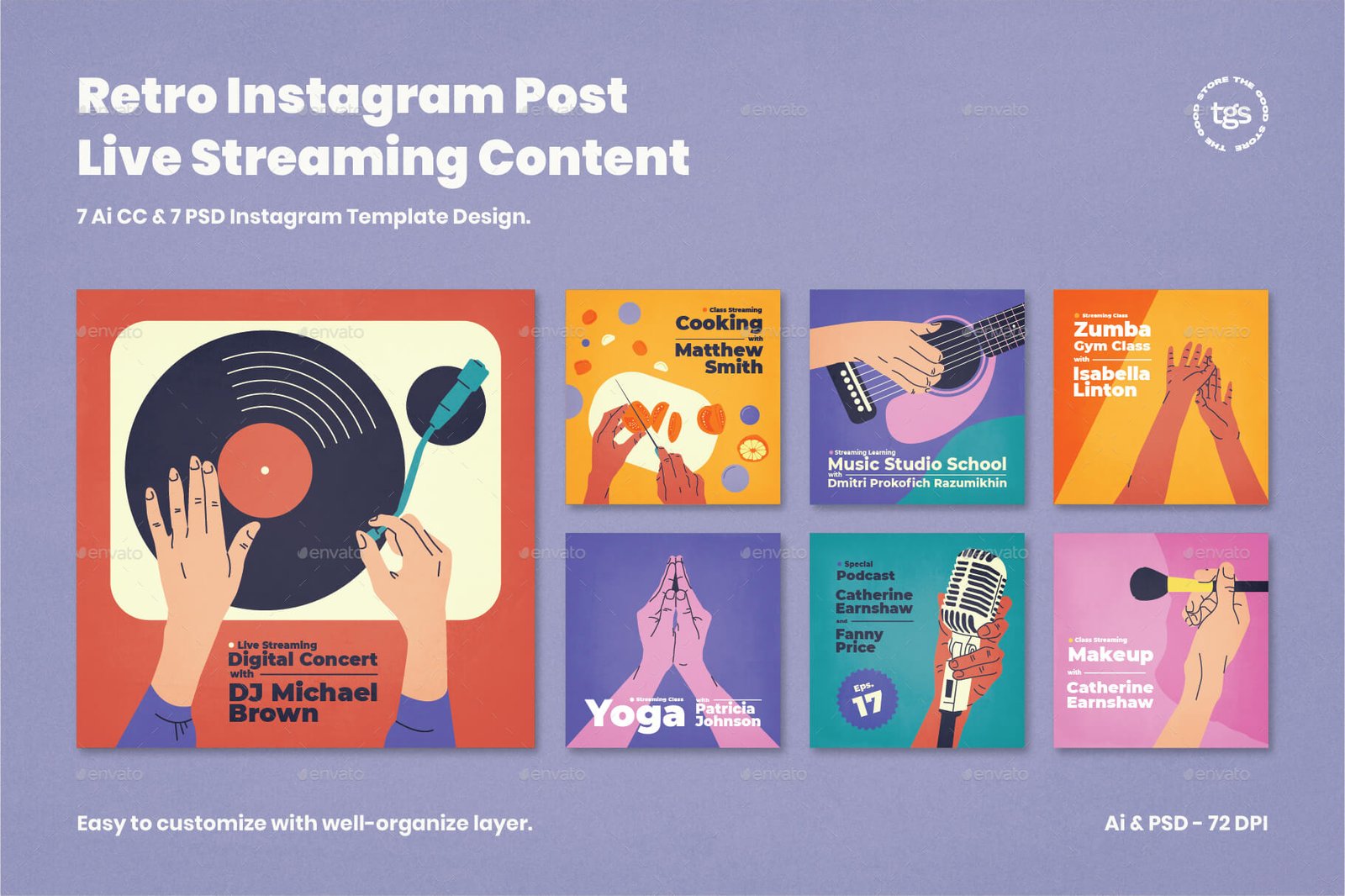 Retro Instagram Post Live Streaming Content & Podcast Cover