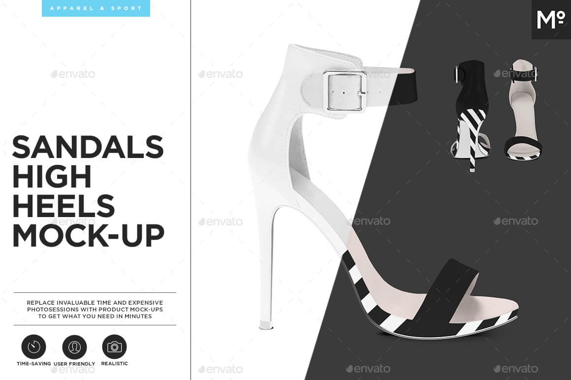 Sandals High Heels Mock-up