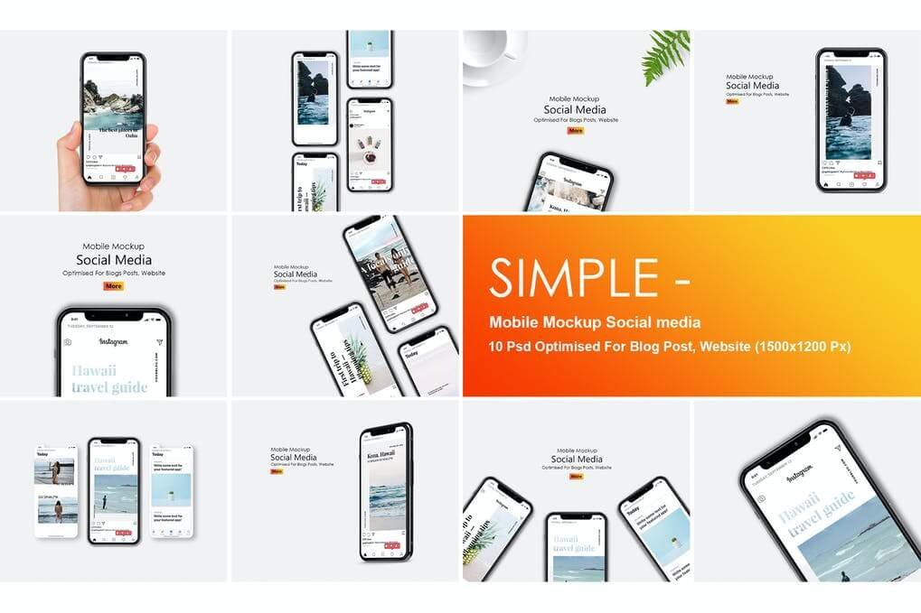 Simple - Mobile Mockup Social Media