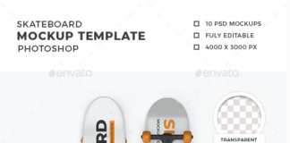 Skateboard Mockup Template Set