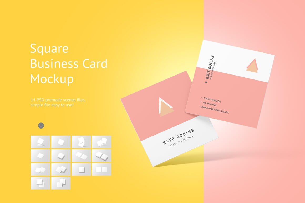 Square Business Card Mockup (2)