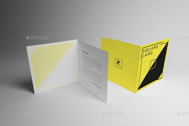 2 Square Card Mockups » Free Download Vector Stock Image Photoshop Icon