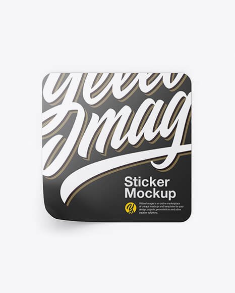 Square Sticker Mockup