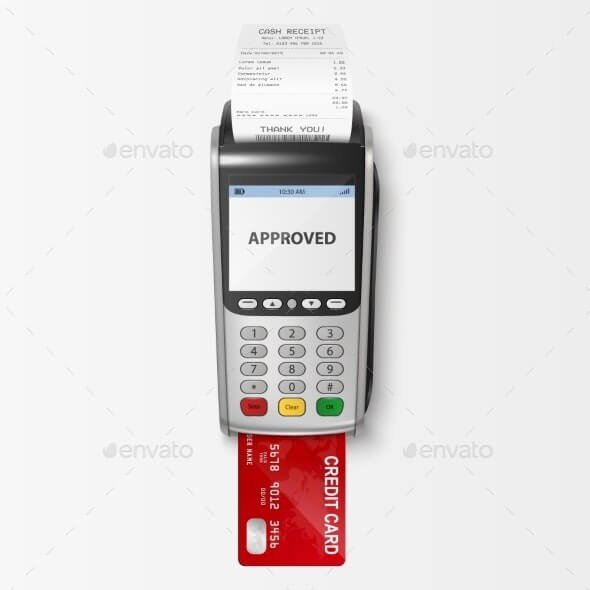 Vector Realistic Silver Payment Machine POS