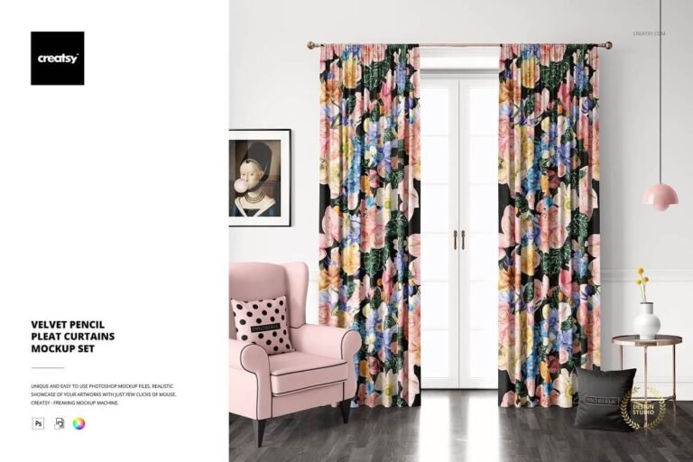21+ Unique Designer Curtain Mockup PSD Templates