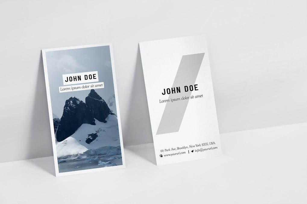 Vertical Business Card Mock Up