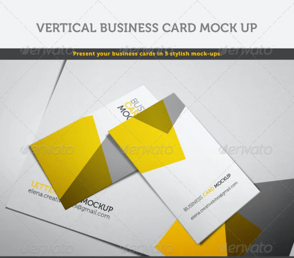 Vertical Business Card Mock-up