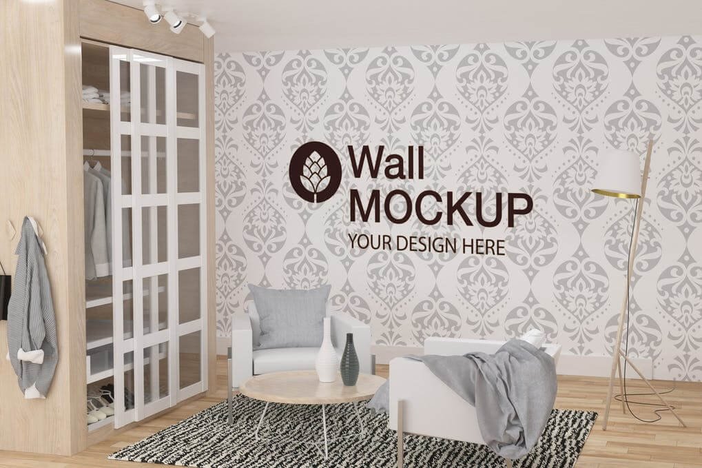 Wall Mockup in Bedroom