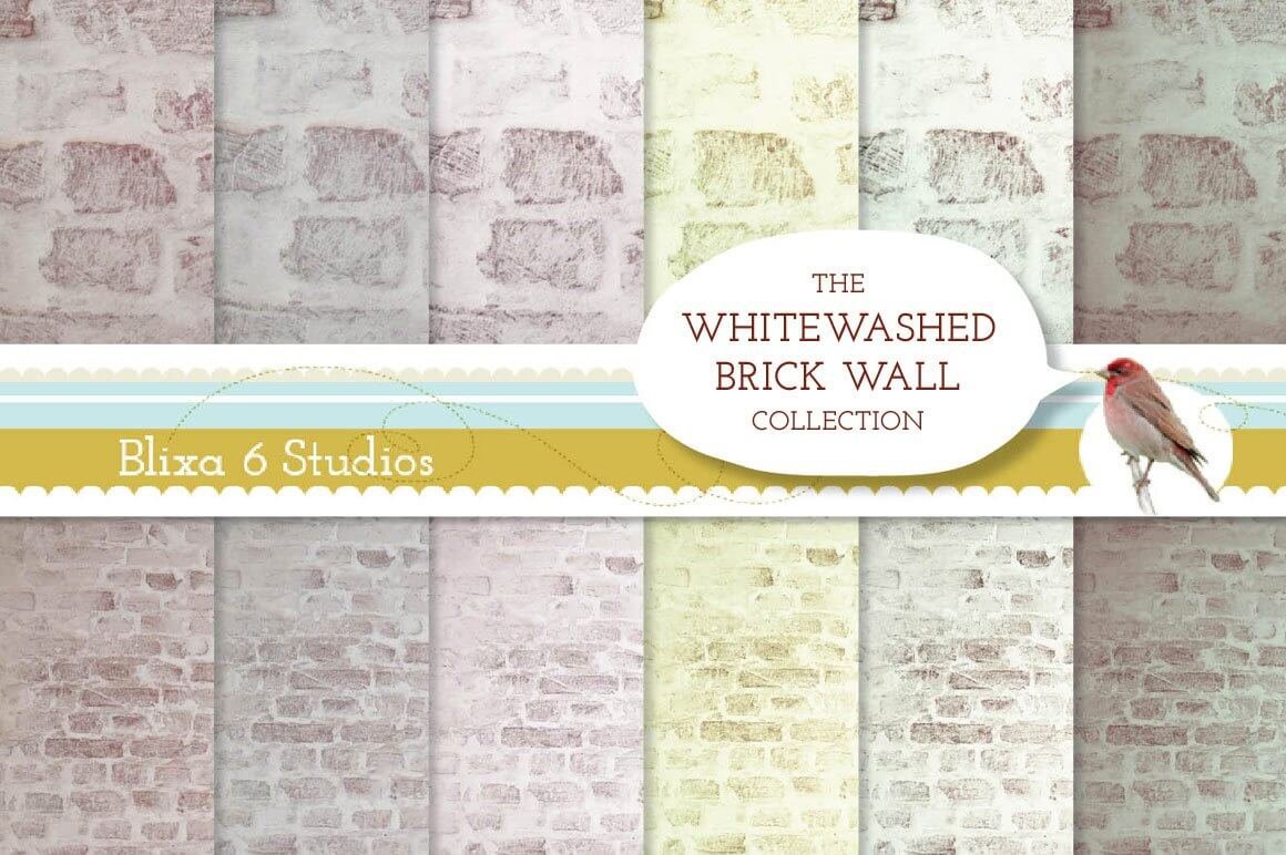 Whitewashed Brick Wall Backgrounds