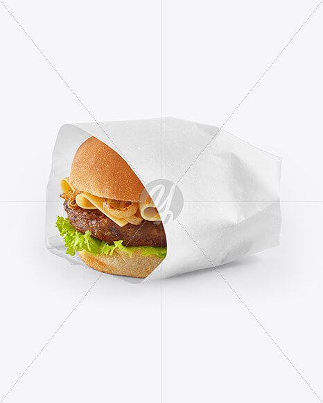 Wrapped Burger Mockup