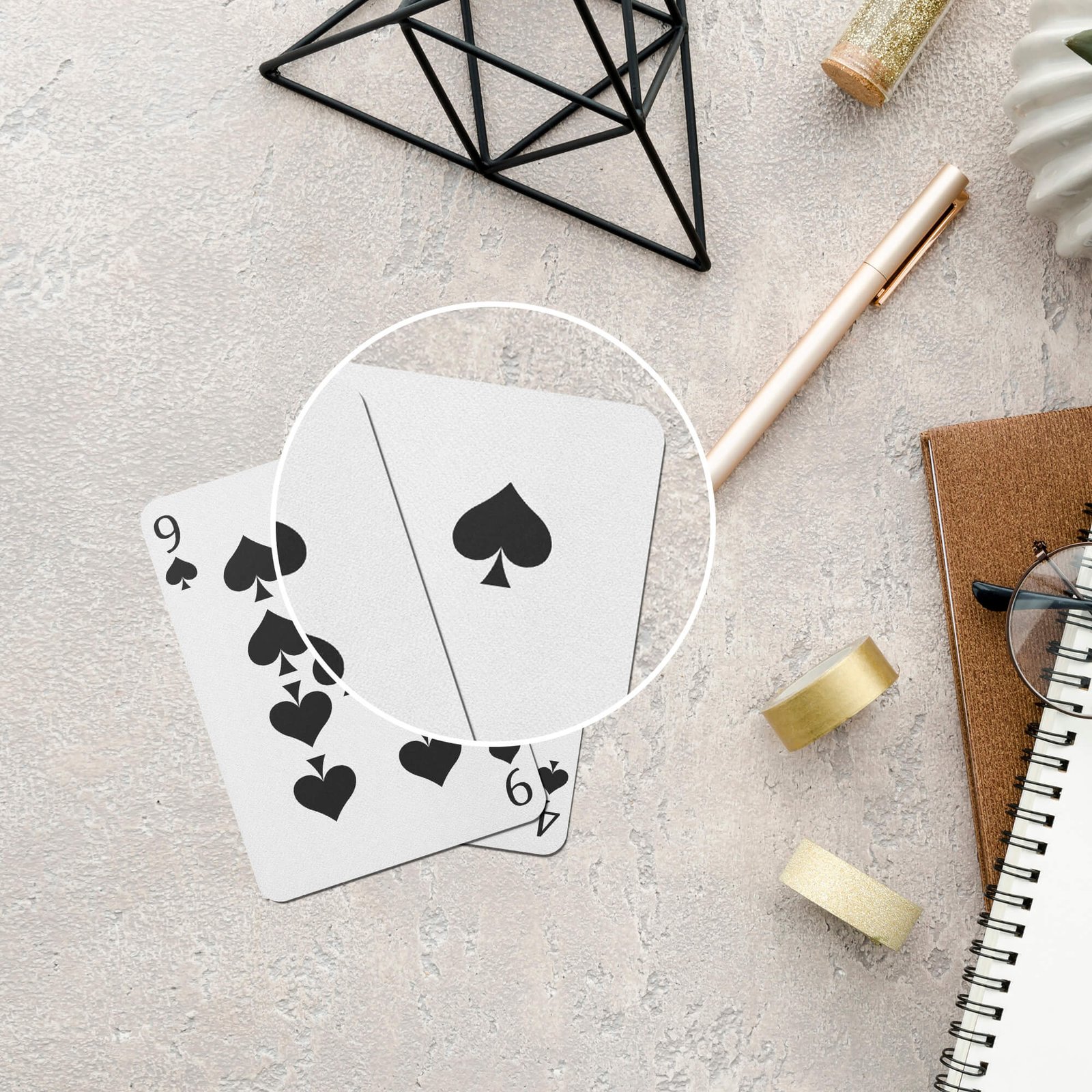 Close Up Of a Free Card Deck Mockup PSD Template