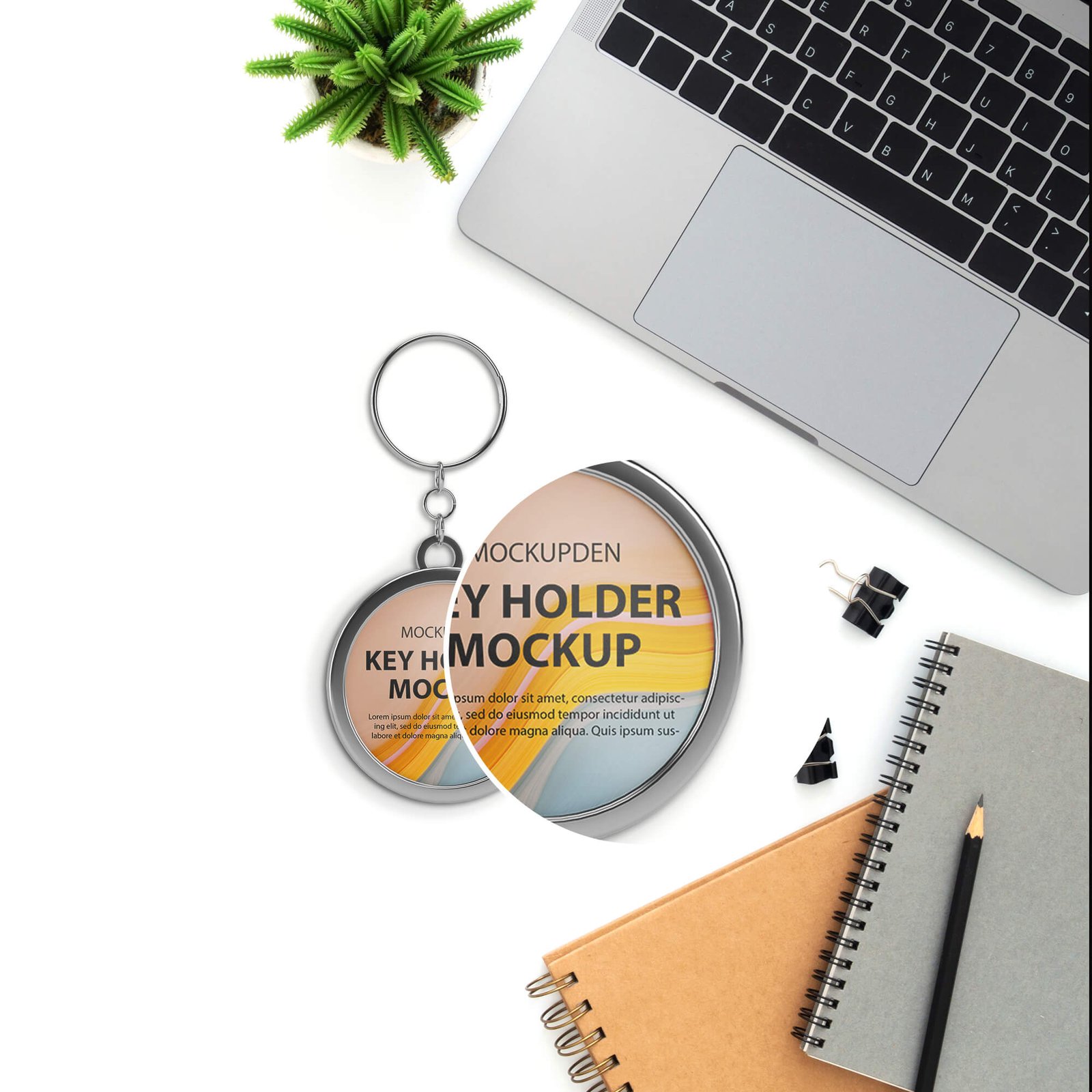 Close Up Of a Free Key Holder Mockup PSD Template