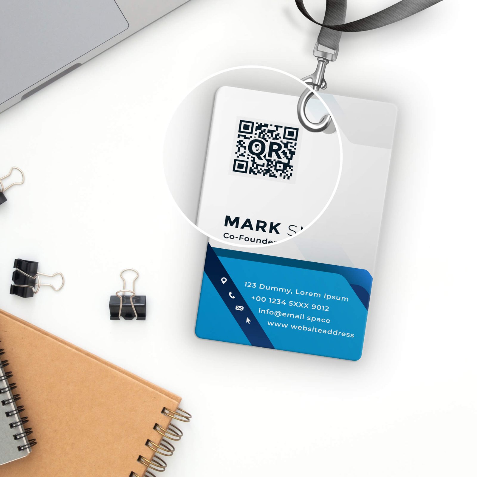 Close Up Of a Free Name Tag Mockup PSD Template