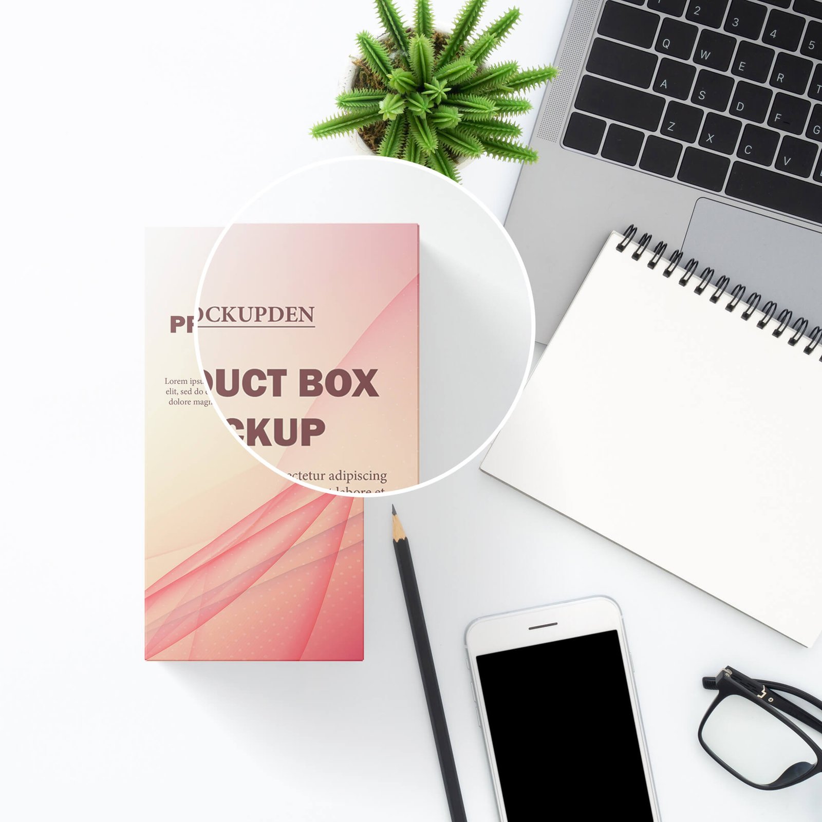 Close Up Of a Free Product Box Mockup PSD Template