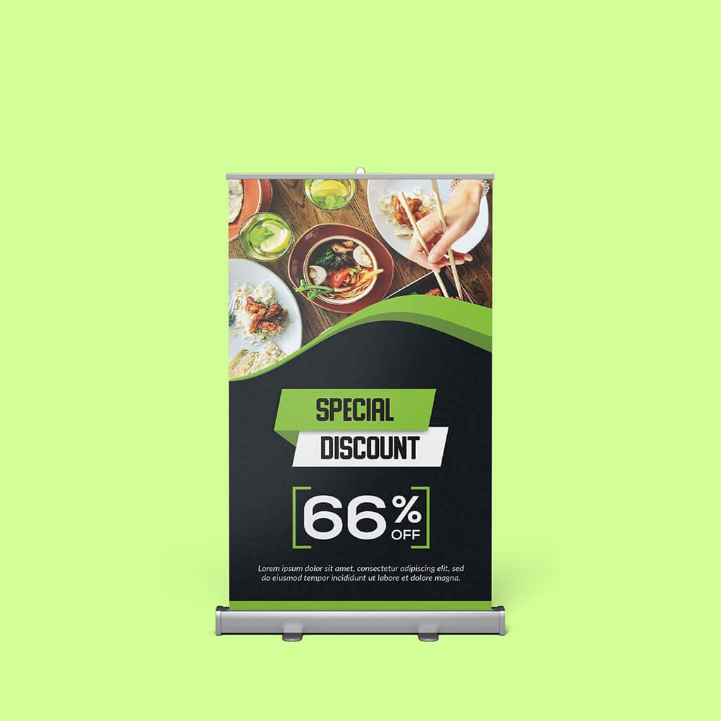 Design Free Banner Stand Mockup PSD Template