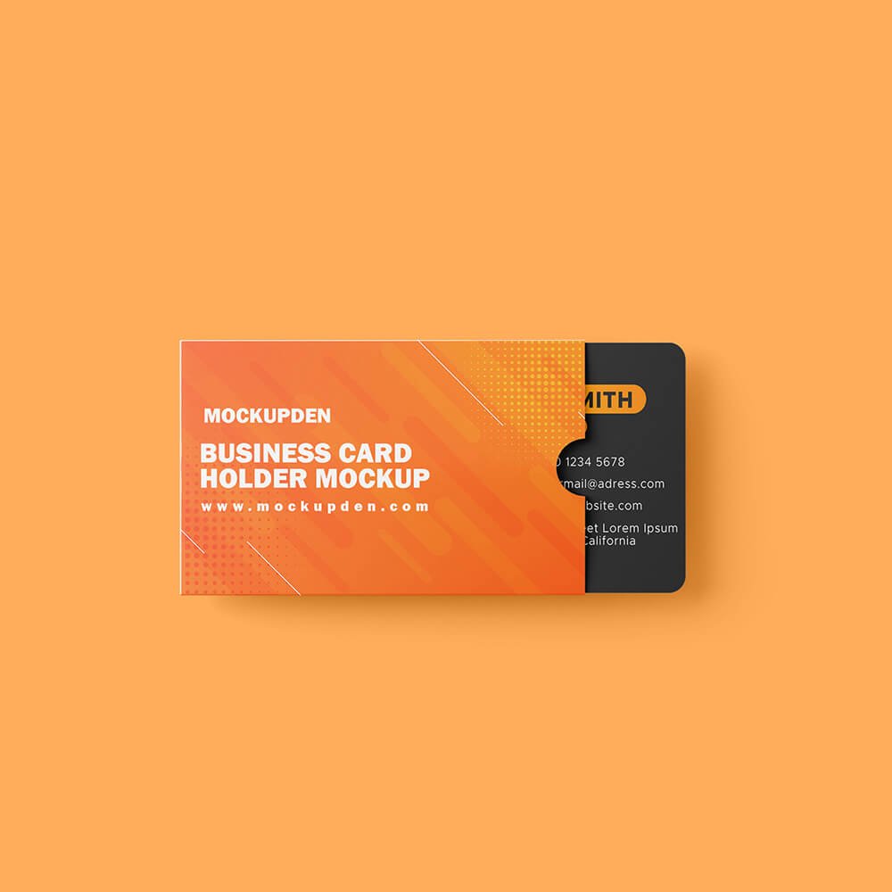 Design Free Business Card Holder Mockup PSD Template