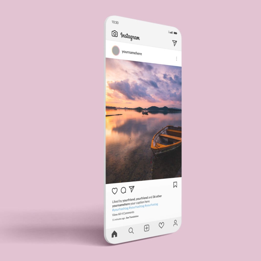 Free Instagram Post Mockup 3D PSD...