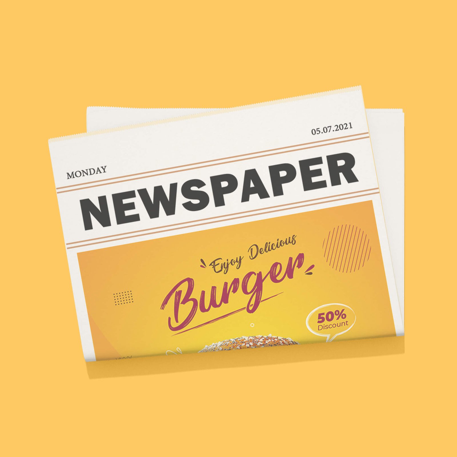 Design Free Newspaper Advertisement Mockup PSD Template (1)