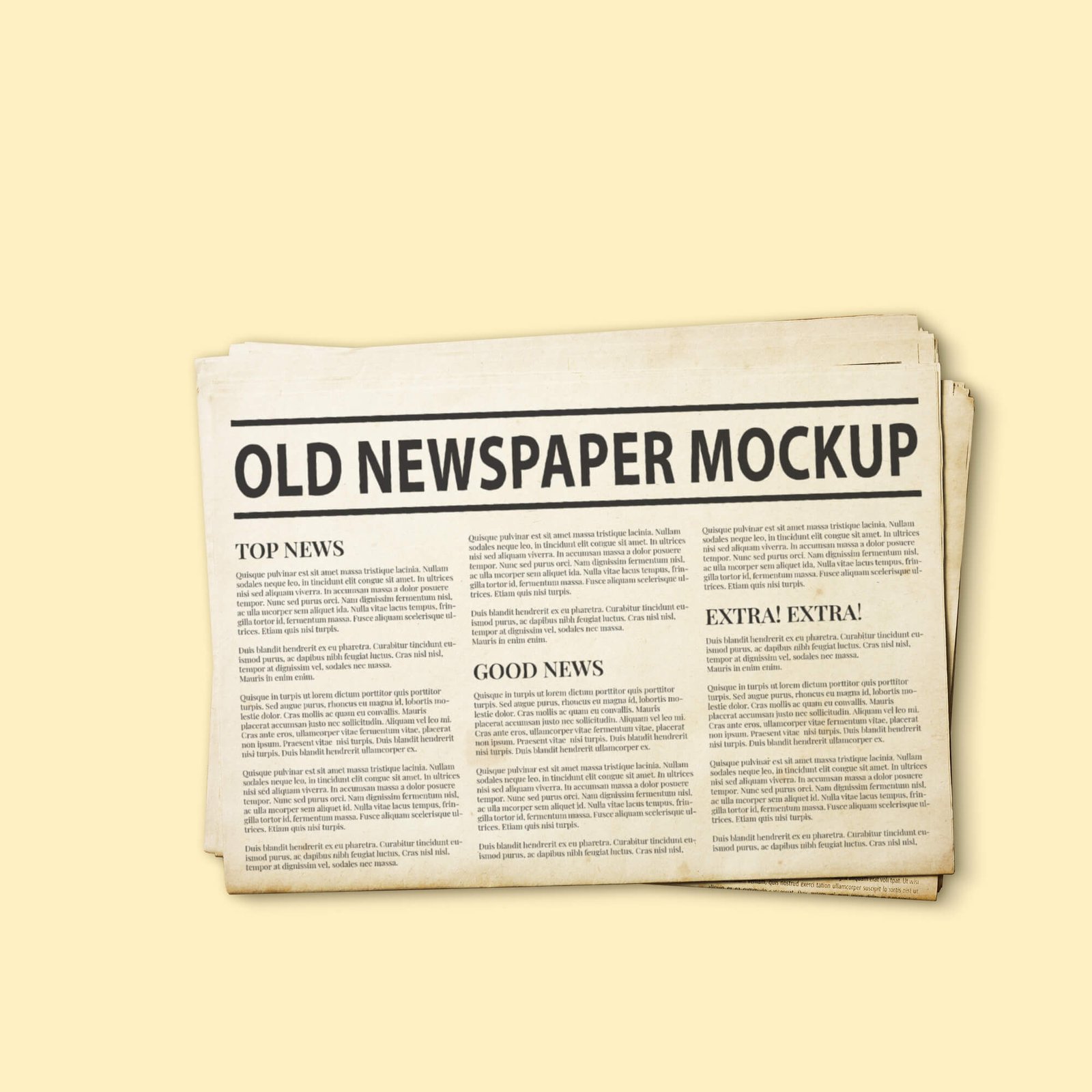 Design Free Old Newspaper Mockup PSD Template