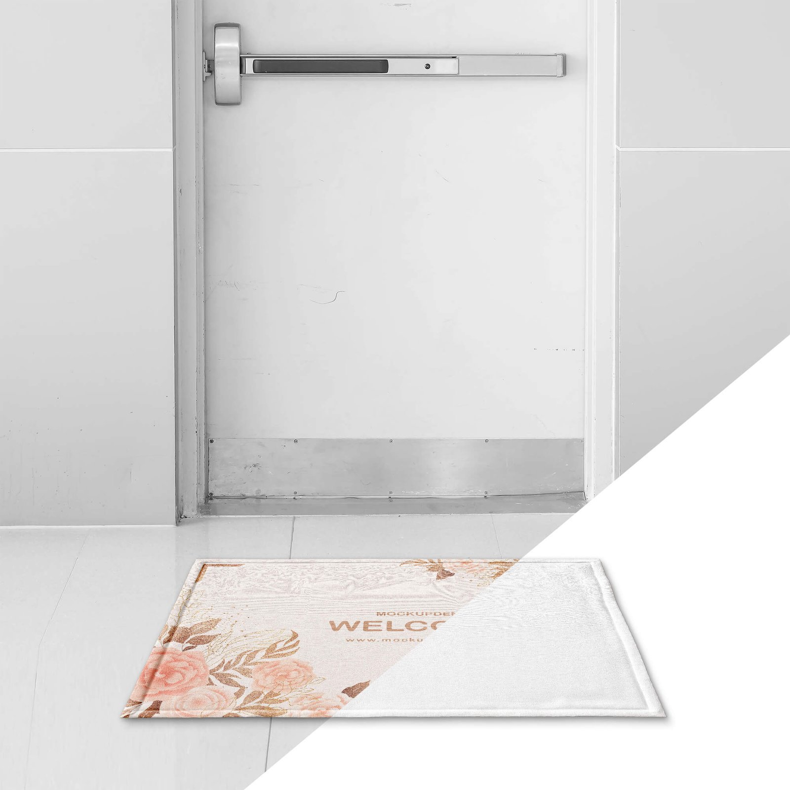 Editable Free Coir Doormat Mockup PSD Template