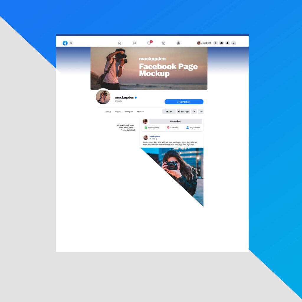 Free Facebook Page Mockup PSD Template 1