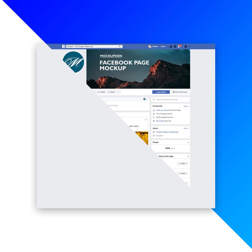 Free Facebook Page Mockup PSD