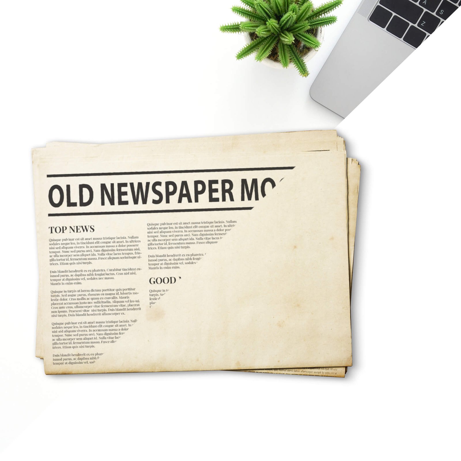 Editable Free Old Newspaper Mockup PSD Template