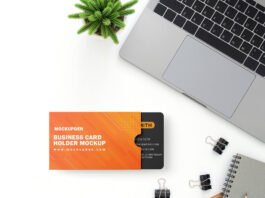 Free Business Card Holder Mockup PSD Template