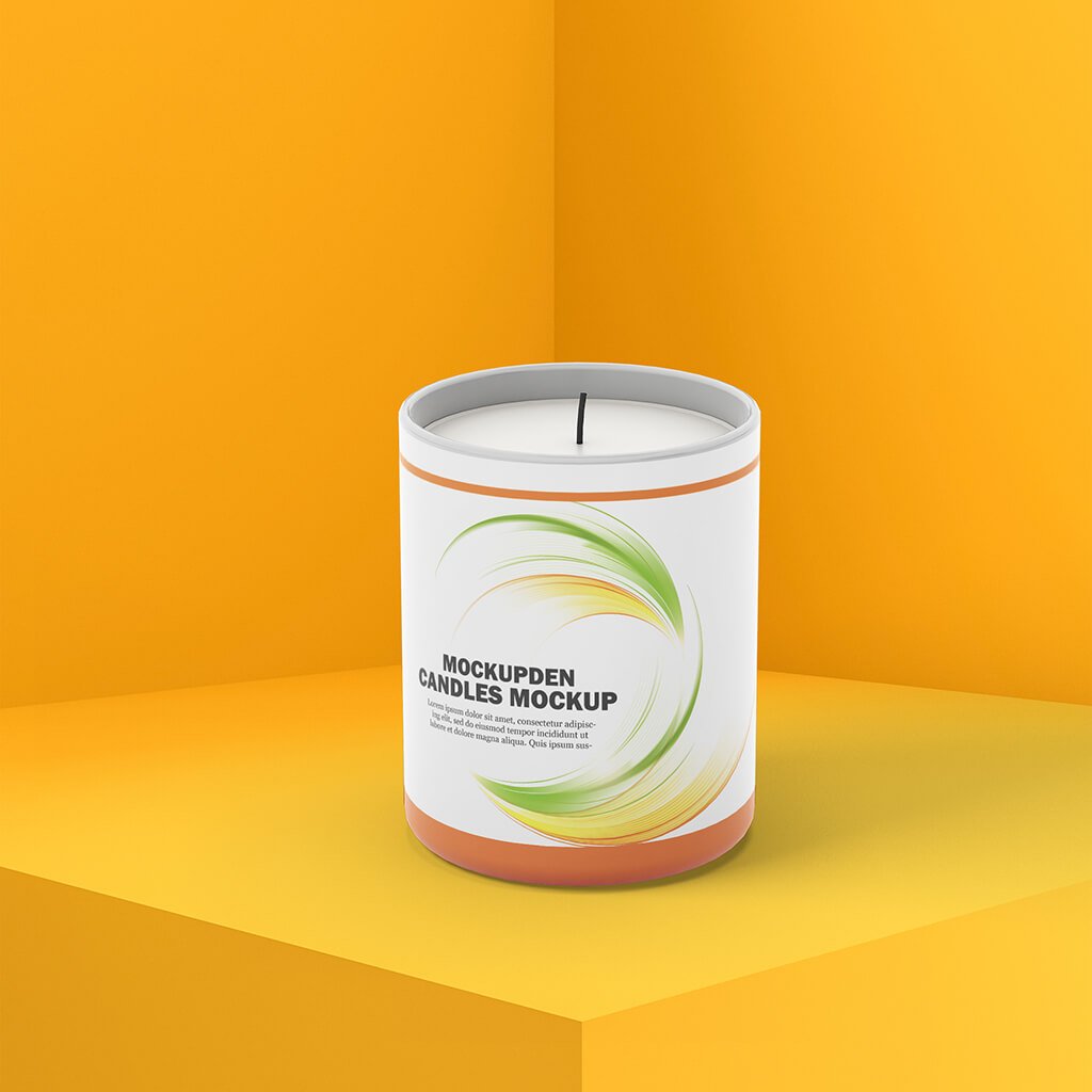 Free White Candle Mockup PSD Template