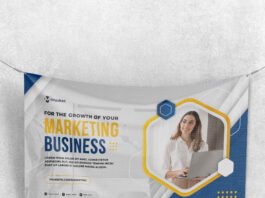 Free Fabric Banner Mockup PSD Template