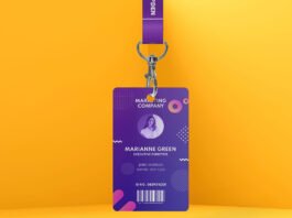 Free Hanging ID Card Mockup PSD Template