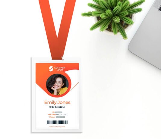 Free ID Card With Tag Mockup PSD Template