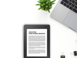Free Kindle Mockup PSD Template