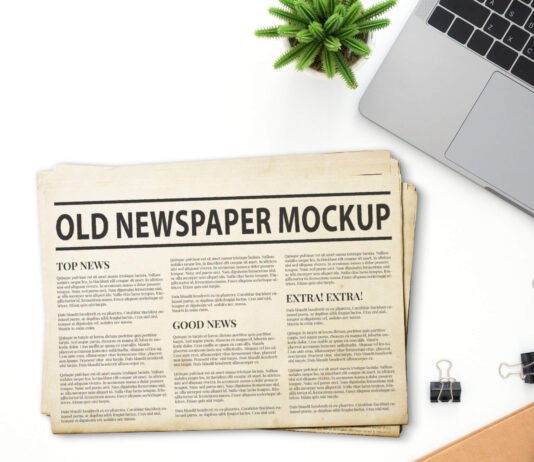 Free Old Newspaper Mockup PSD Template