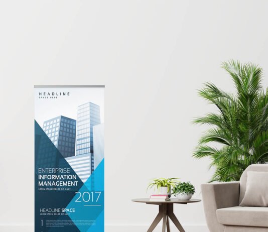 Free Rollup Banner Mockup PSD Template