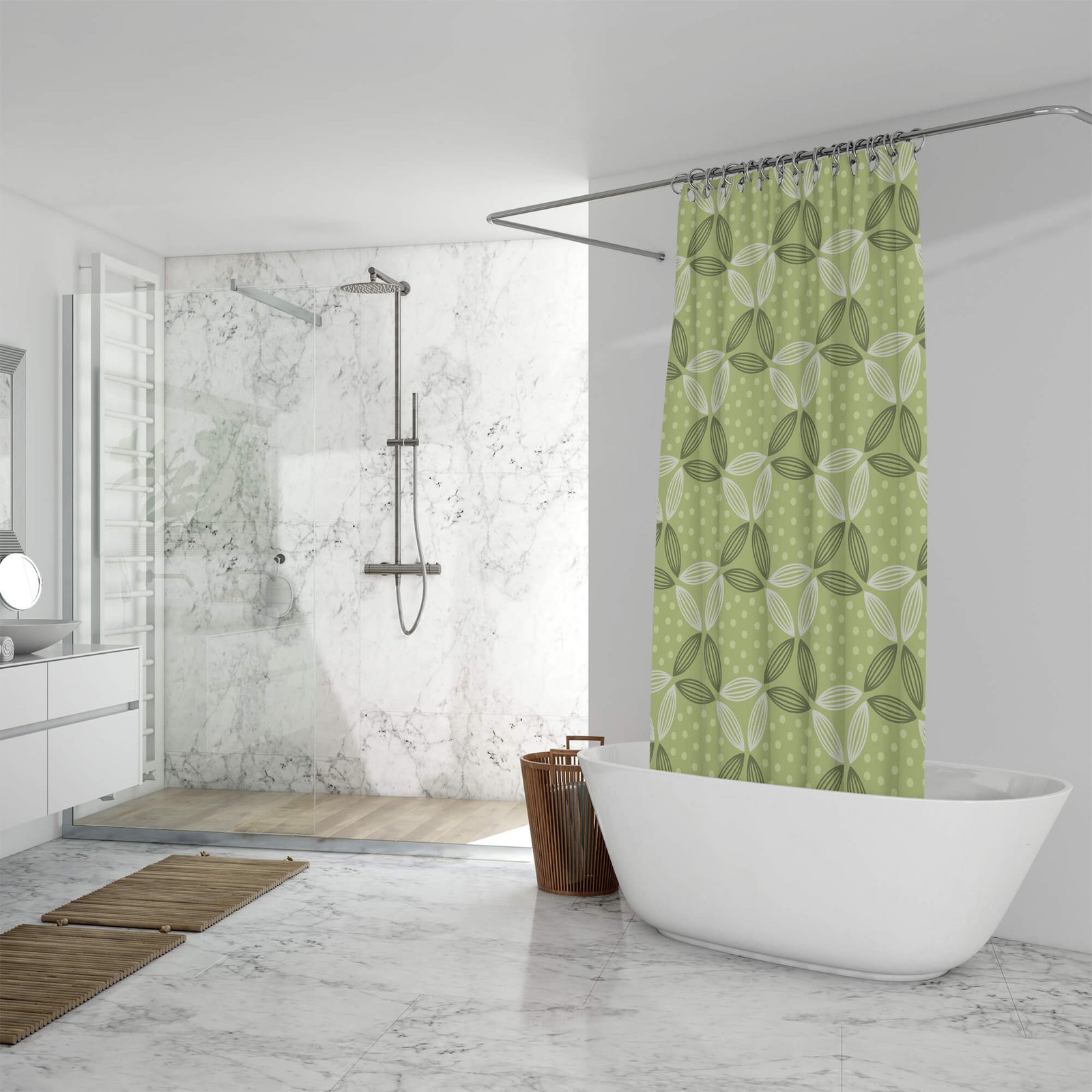 Free Shower Curtain Mockup PSD Template