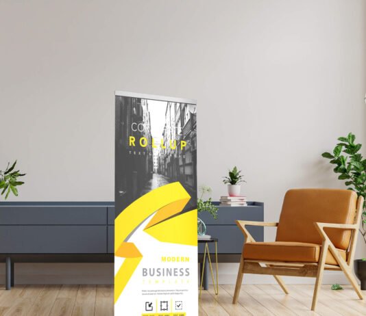 Free Stand Banner Mockup PSD Template (1)